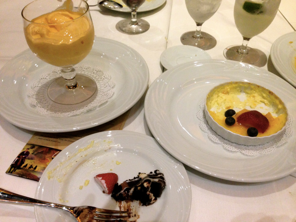 Creme Brûlée, Chocolate Mouse Cake and Papaya Cream, Oh, My! 